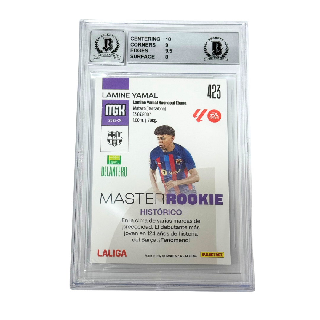 Lamine Yamal Signed 2023 Panini Megacracks Master Rookie Card - BGS 9 AUTO 10